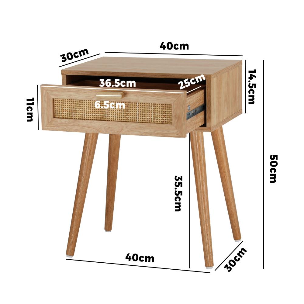 Abruzzi Rattan Modern Bedside Table | Versatile Drawer Nightstand Table