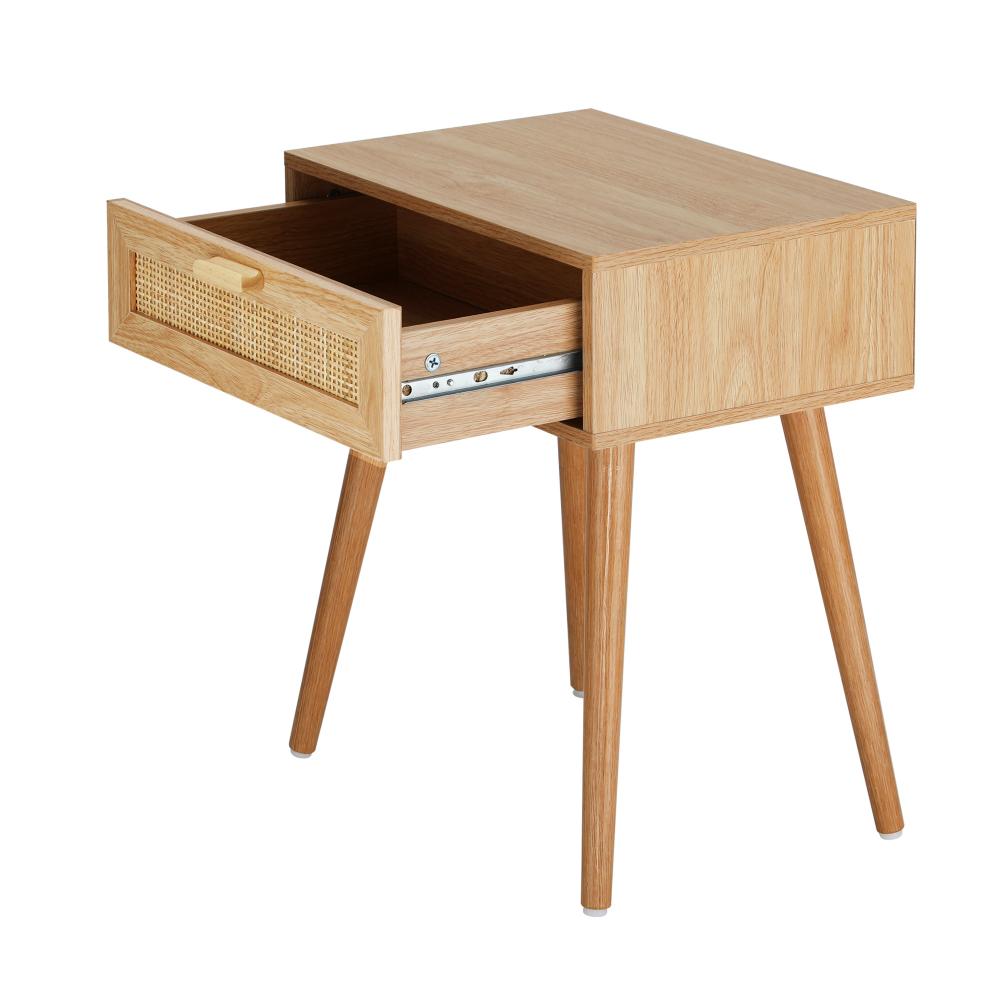 Abruzzi Rattan Modern Bedside Table | Versatile Drawer Nightstand Table