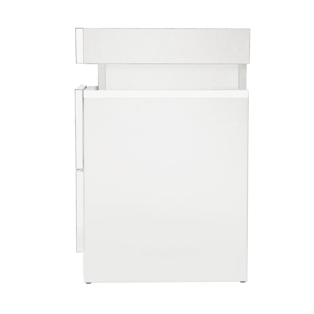 Carlo Supreme LED Multicolour Bedside Table | Modern Glossy Lift Storage Nightstand Bedside Unit