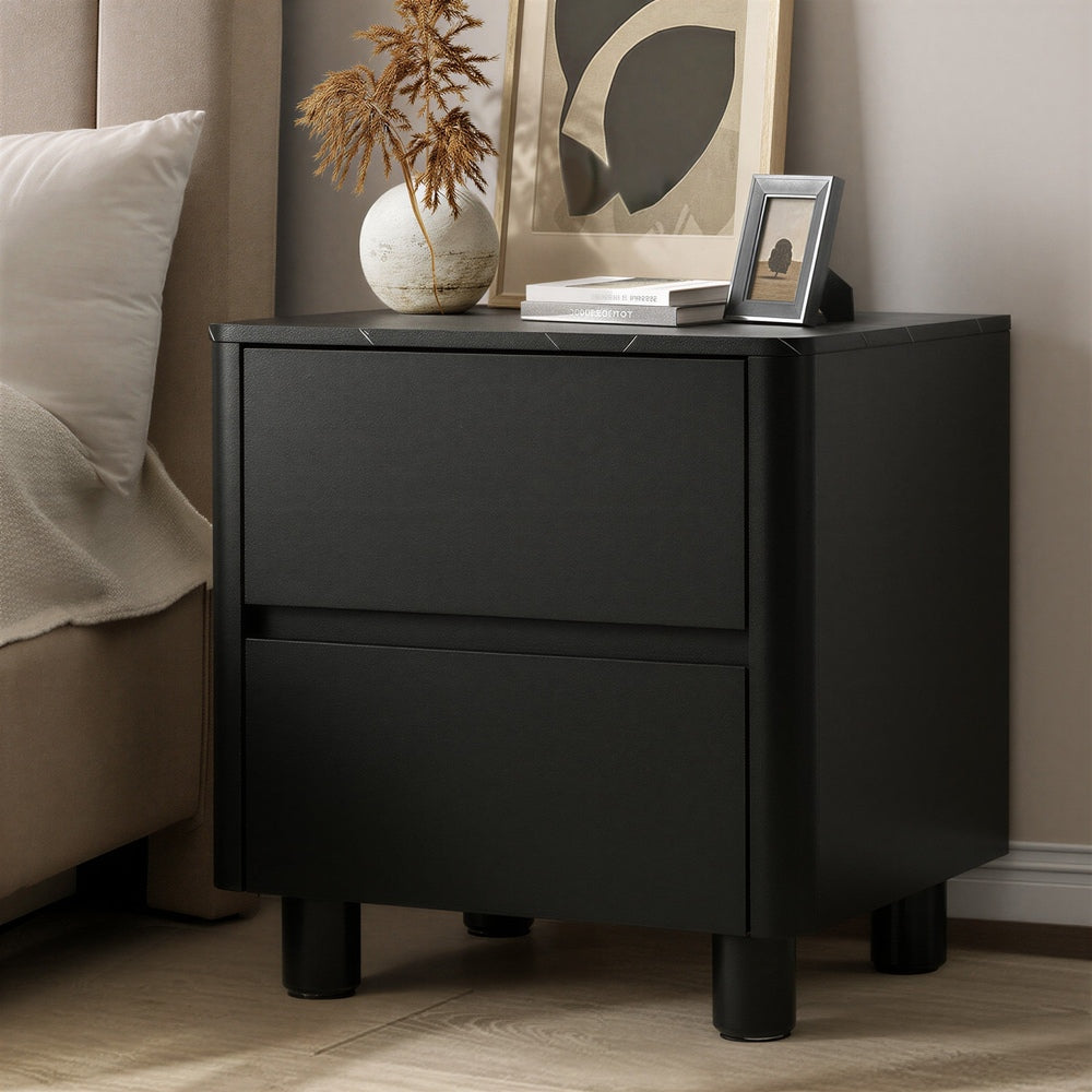 Ferrara 2 Draw Wooden Bedside Table | Modern Style Storage Nightstand
