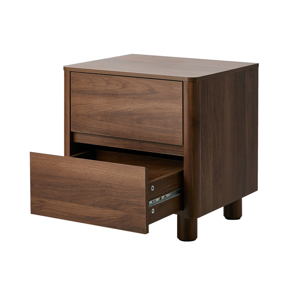 Ferrara 2 Draw Wooden Bedside Table | Modern Style Storage Nightstand
