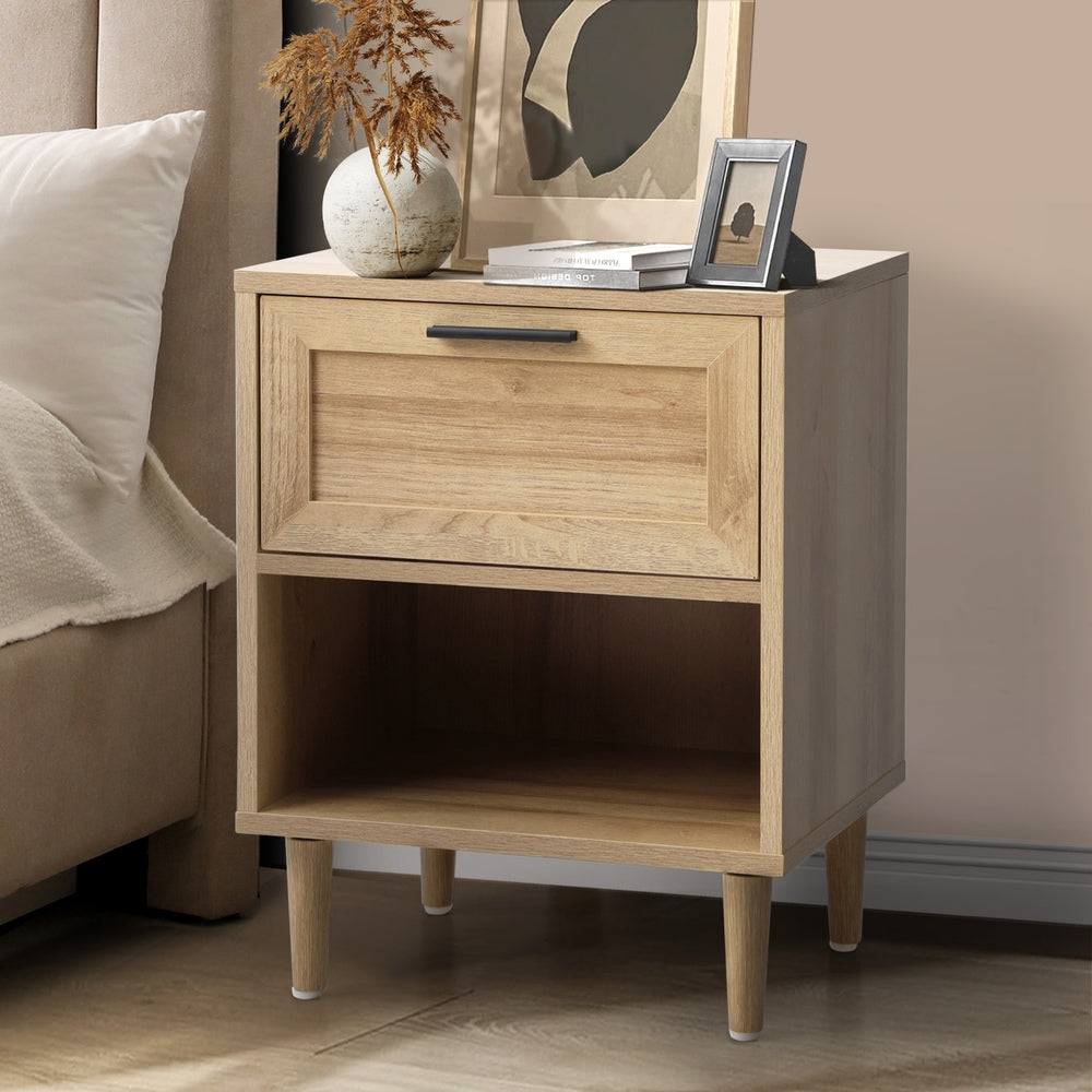 Aspire Modern Two Drawer Bedside Table | Modern Wooden Storage Unit Nightstand