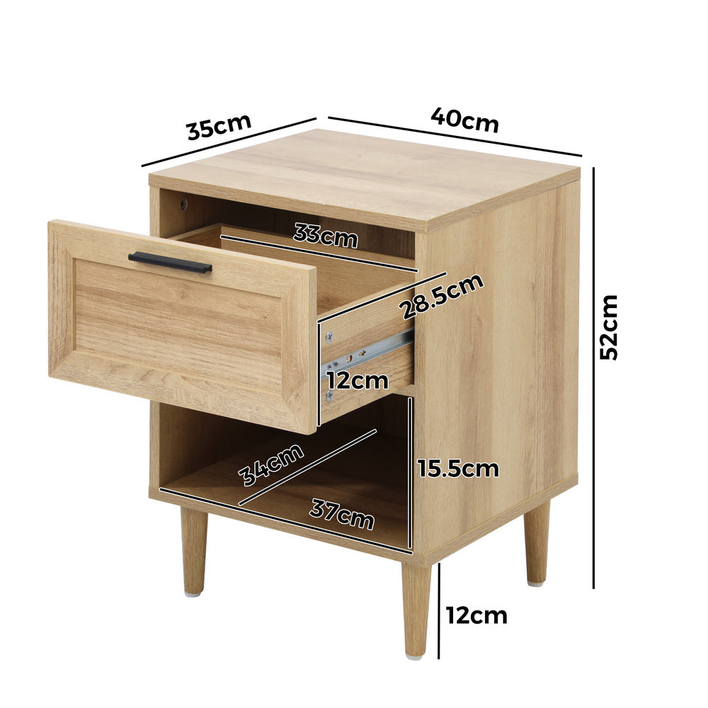 Aspire Modern Two Drawer Bedside Table | Modern Wooden Storage Unit Nightstand