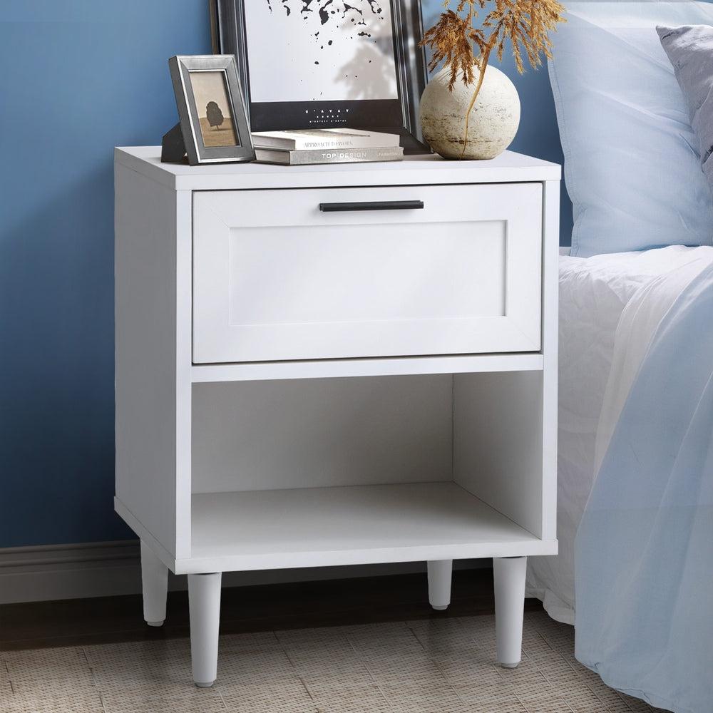 Aspire Modern Two Drawer Bedside Table | Modern Wooden Storage Unit Nightstand