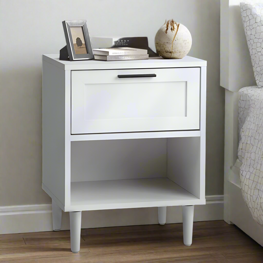 Aspire Modern Two Drawer Bedside Table | Modern Wooden Storage Unit Nightstand
