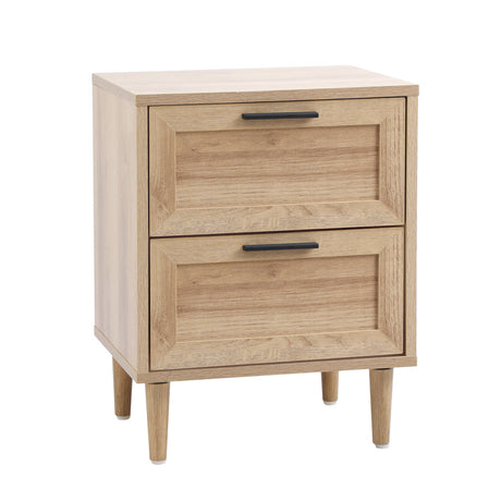 Essenza Mila Two Drawer Bedside Table | Modern Wooden Storage Unit Nightstand