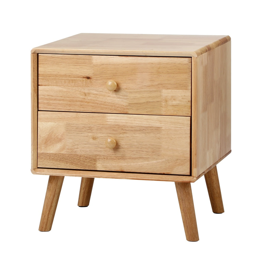 Prato 2 Draw Wooden Bedside Table | Modern Storage Bedside Unit Nightstand