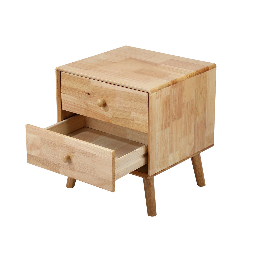 Prato 2 Draw Wooden Bedside Table | Modern Storage Bedside Unit Nightstand