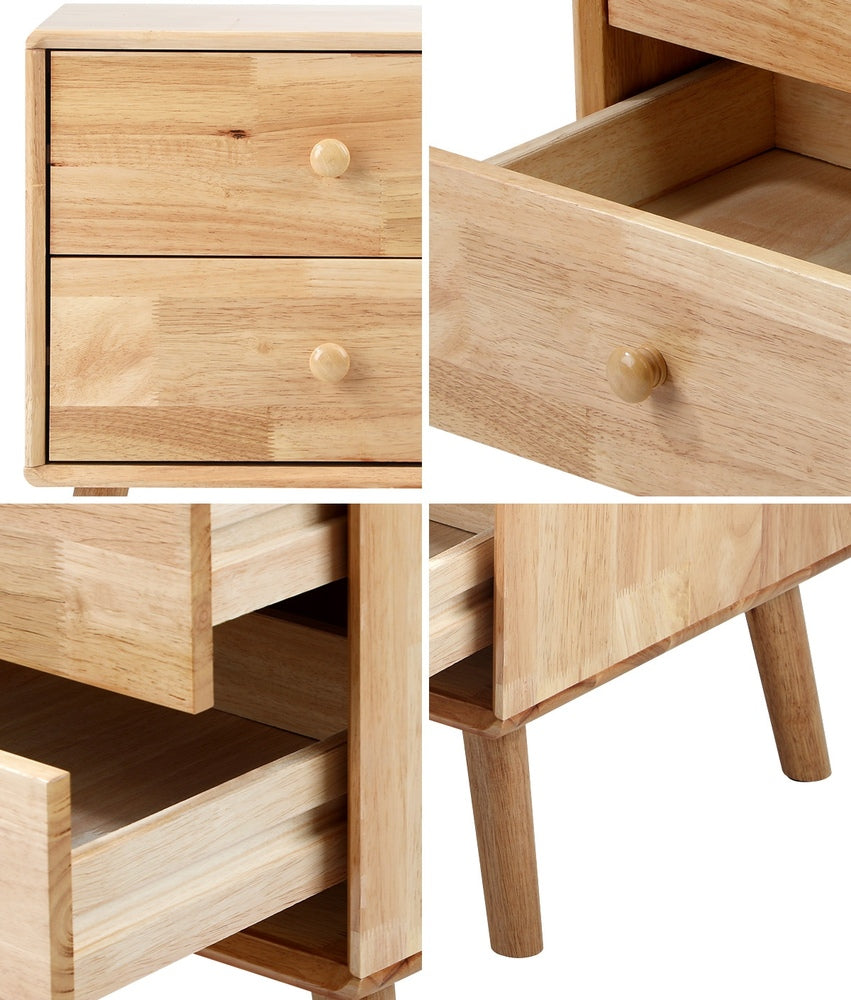 Prato 2 Draw Wooden Bedside Table | Modern Storage Bedside Unit Nightstand