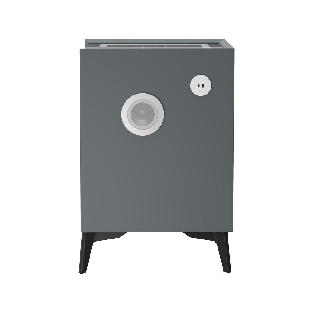 Egalo Modern PU Leather USB and Bluetooth Bedside Table