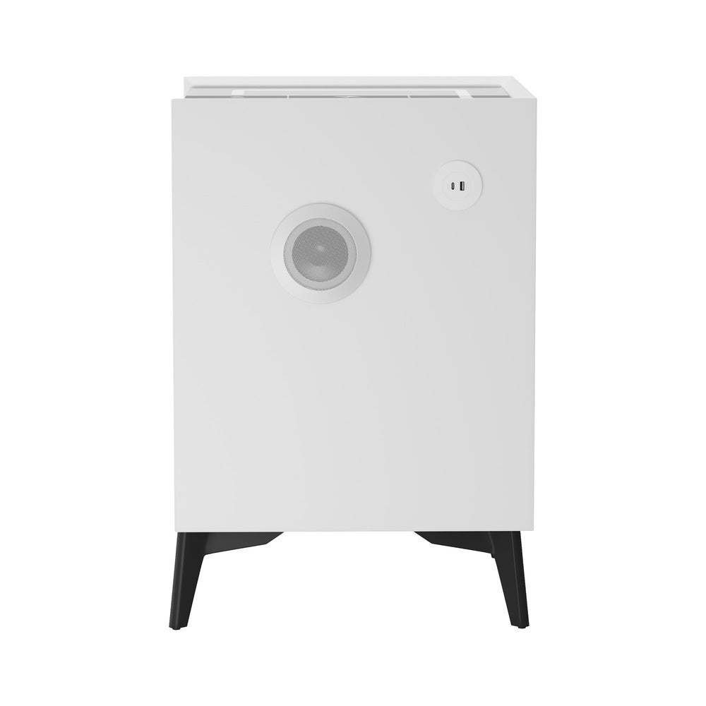 Egalo Modern PU Leather USB and Bluetooth Bedside Table