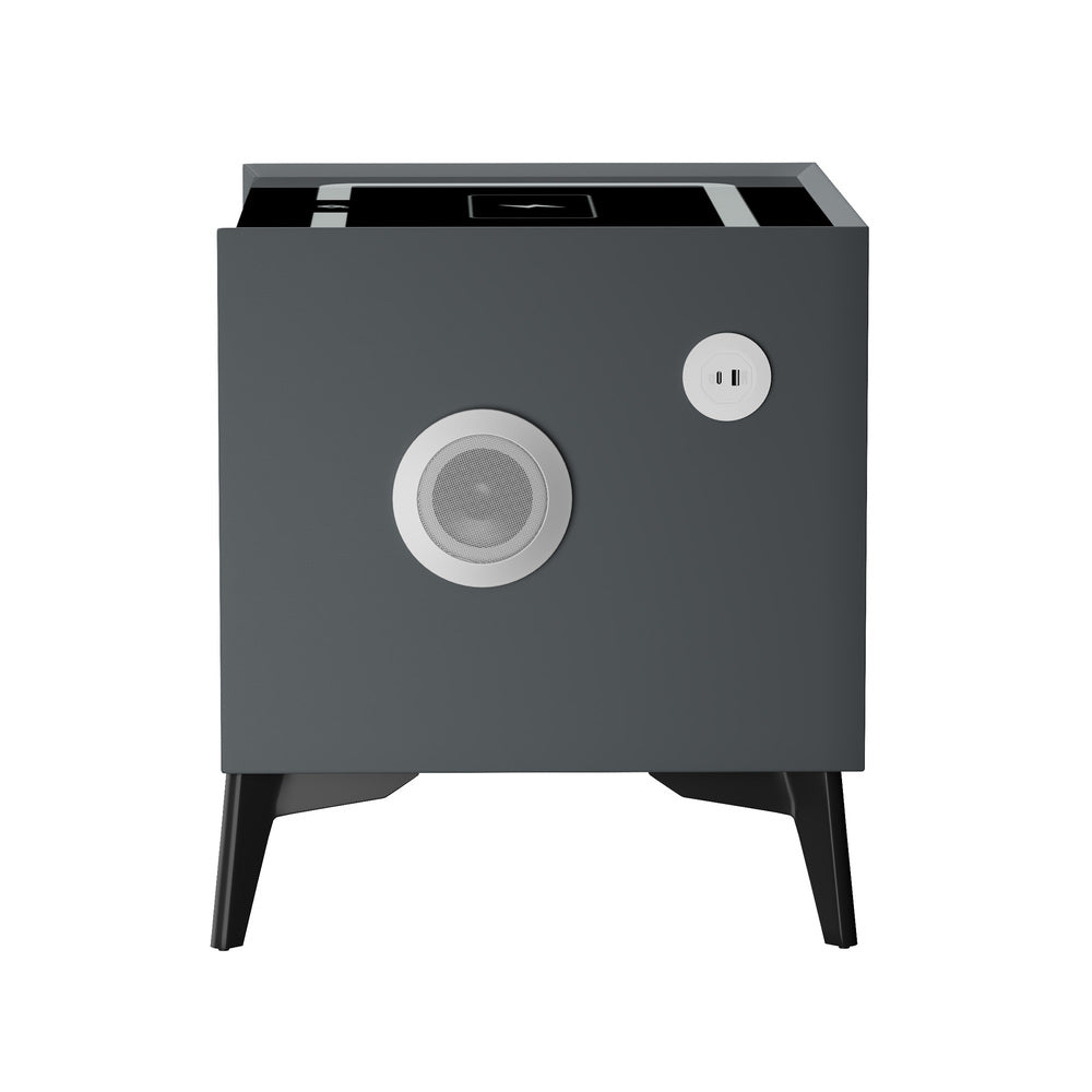 Egalo Modern PU Leather USB and Bluetooth Bedside Table