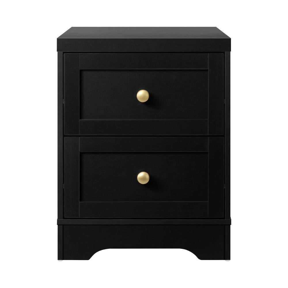 Antigua Slimline Bedside Table with Two Drawers | Hampton Style Bedside Table and Storage Drawers