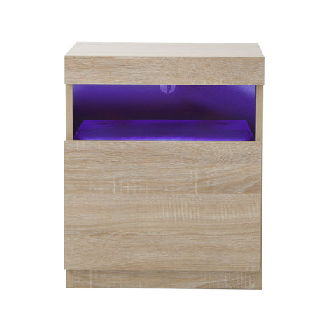 Grazio Supreme LED Multicolour Bedside Table | Modern Glossy Lift Storage Nightstand