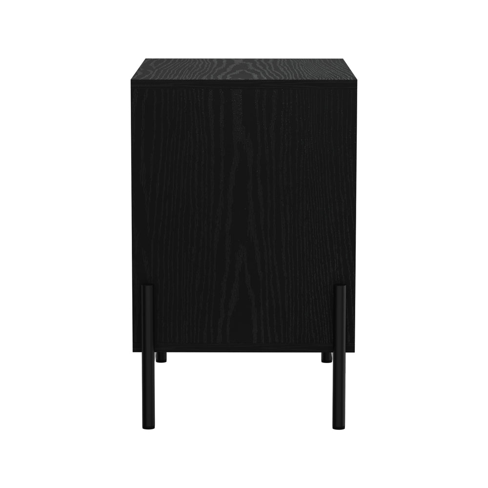 Bellevue Metal and Wood Two Drawer Bedside Table | Industrial Style Bedroom Nightstand