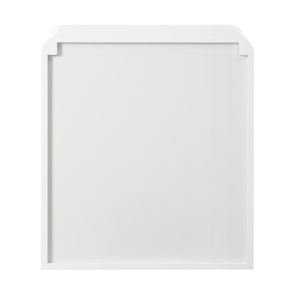 Amaro White Modern Display Shelf Style Bedside Table | Sleek White Storage Nightstand Table