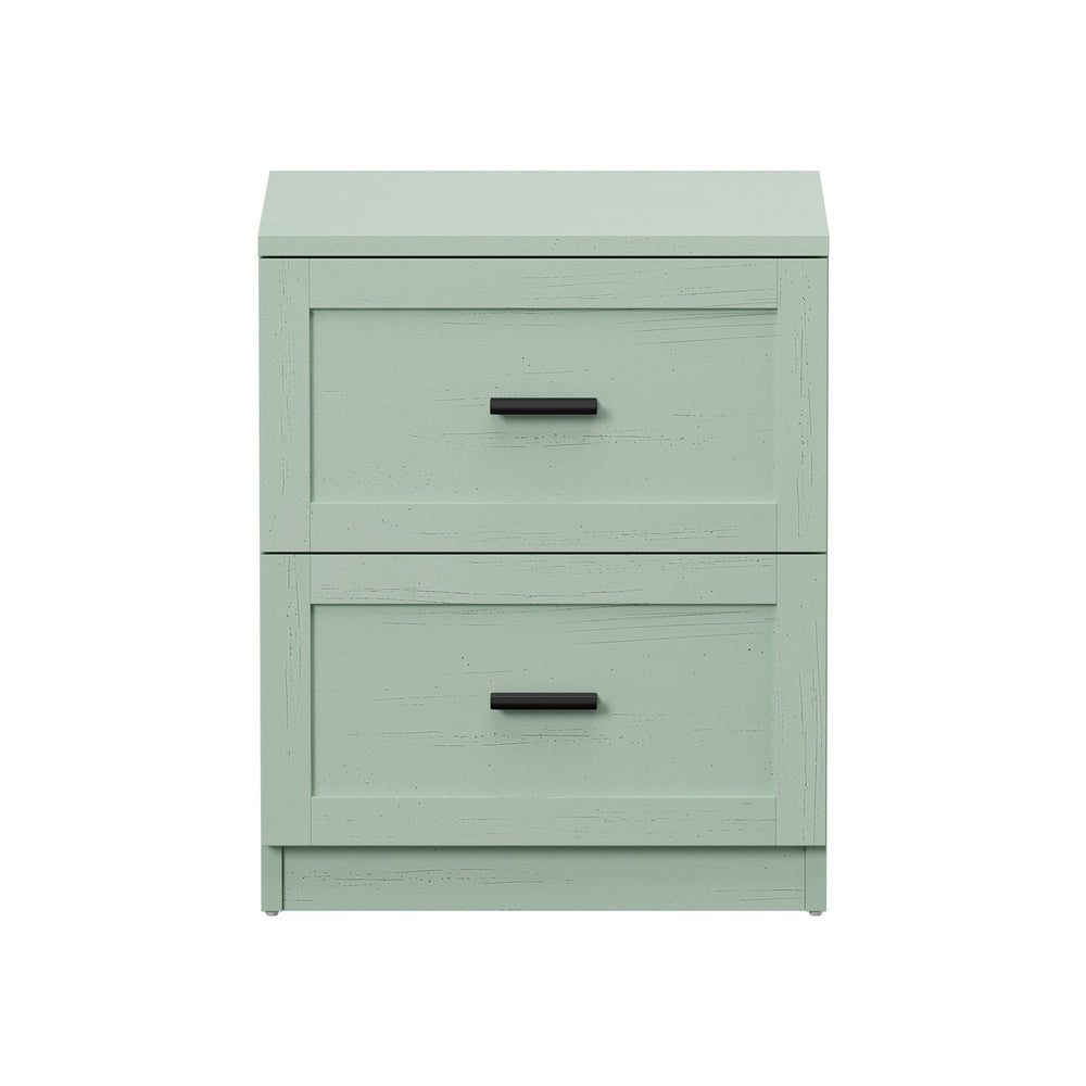 Hamptons Classic 2 Drawer Bedside Table | Elegant Wood Finish Storage Nightstand