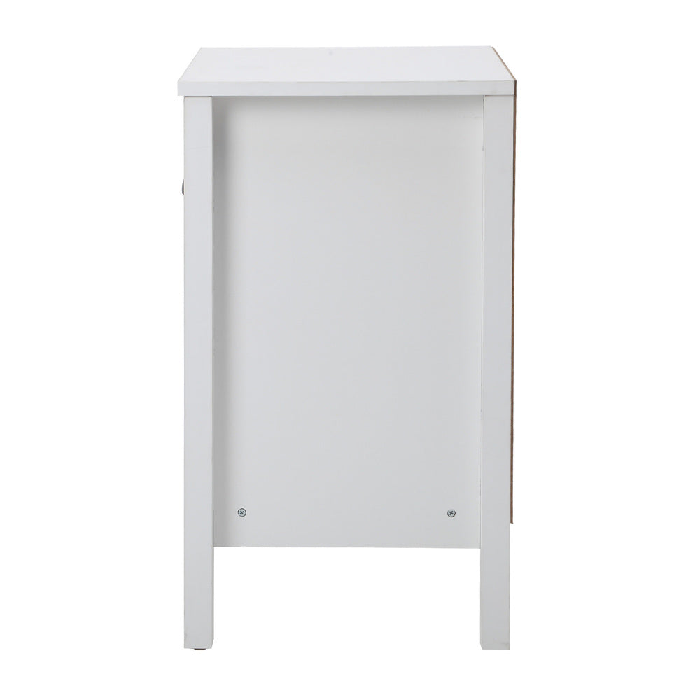 Sannero Hampton Style Bedside Table | Traditional White Bedside Table and Storage Drawers