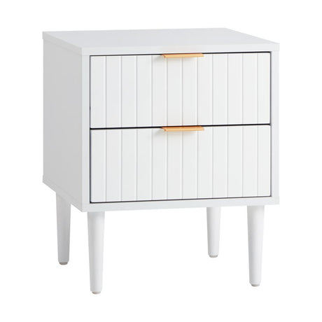 Centrum Blanco Nuvo Two Drawer Bedside Table |  Modern Bedroom Storage Unit