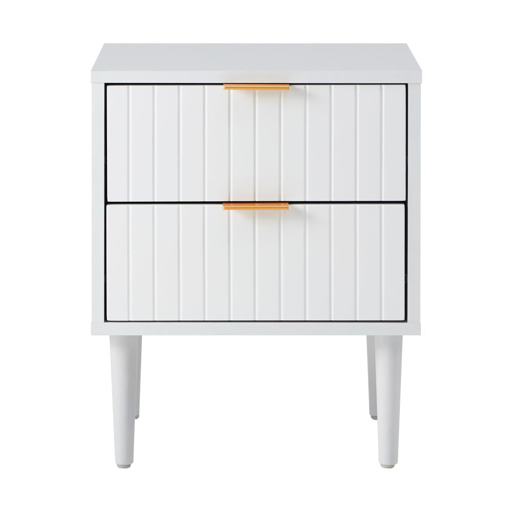 Centrum Blanco Nuvo Two Drawer Bedside Table |  Modern Bedroom Storage Unit