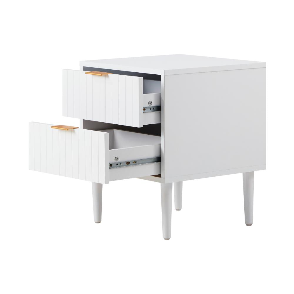 Centrum Blanco Nuvo Two Drawer Bedside Table |  Modern Bedroom Storage Unit