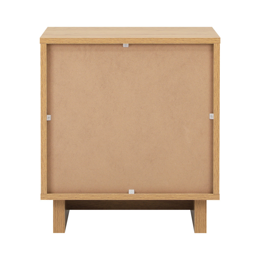 Matrix 2 Draw Natural Bedside Table | Modern Storage Bedside Unit Nightstand