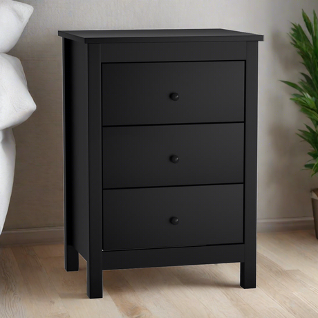Martinique Modern Bedside Table with Three Drawers | Hampton Style Bedside Table Nightstand