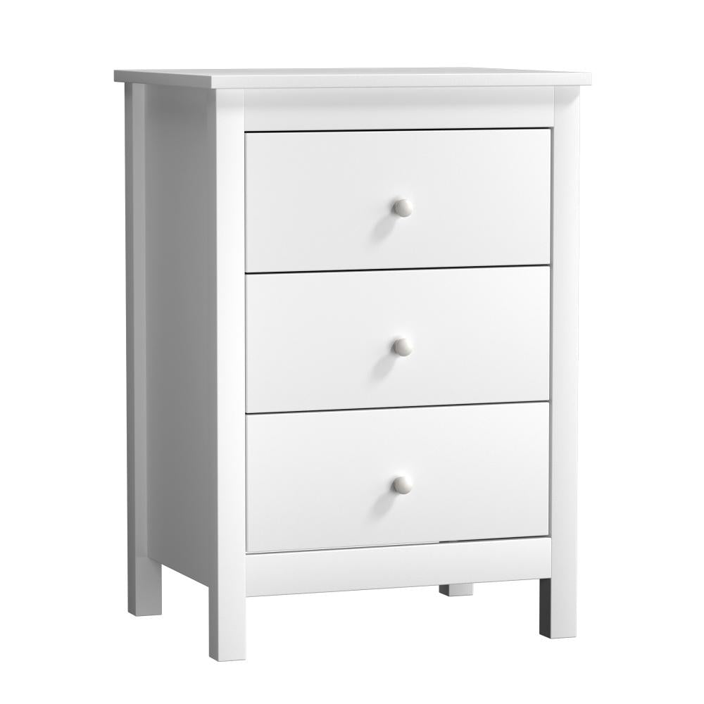 Martinique Modern Bedside Table with Three Drawers | Hampton Style Bedside Table Nightstand