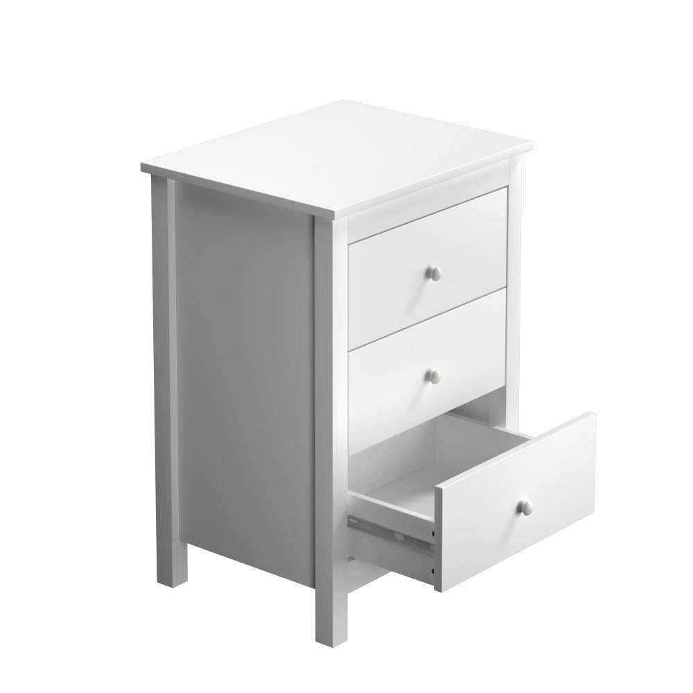 Martinique Modern Bedside Table with Three Drawers | Hampton Style Bedside Table Nightstand