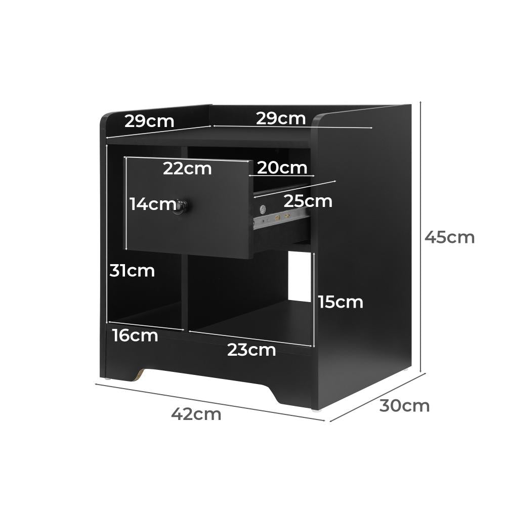 Junos Multi Storage Modern Bedside Table | Sleek Versatile Nightstand Table