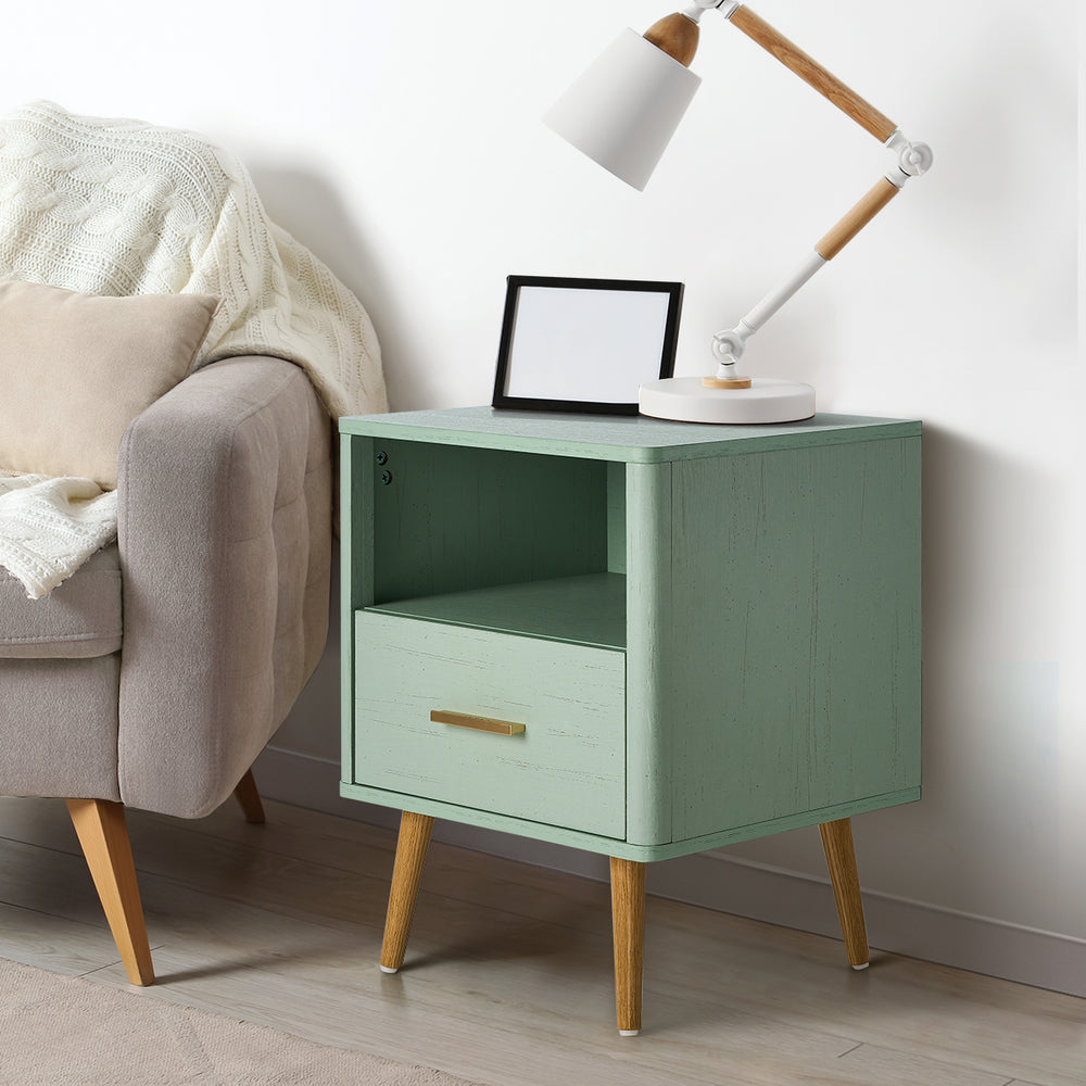 Nordi 1 Draw Wooden Bedside Table | Slim Scandi Style Wooden Bedside Table Unit