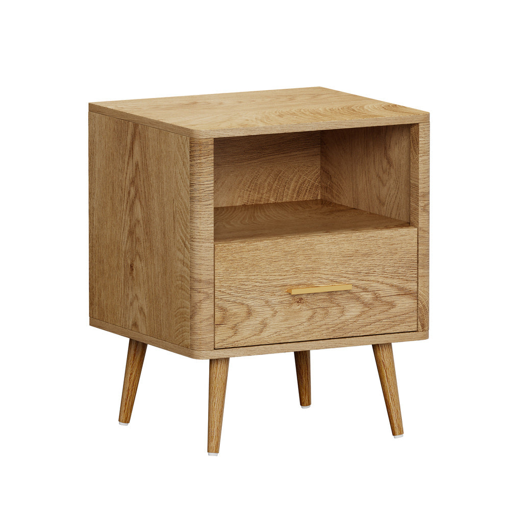 Nordi 1 Draw Wooden Bedside Table | Slim Scandi Style Wooden Bedside Table Unit