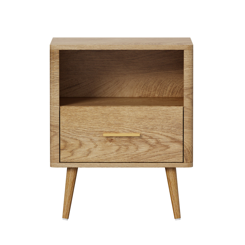 Nordi 1 Draw Wooden Bedside Table | Slim Scandi Style Wooden Bedside Table Unit
