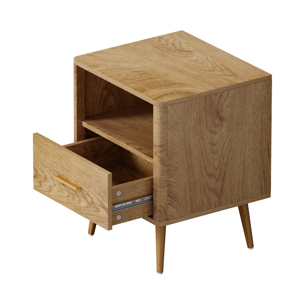 Nordi 1 Draw Wooden Bedside Table | Slim Scandi Style Wooden Bedside Table Unit