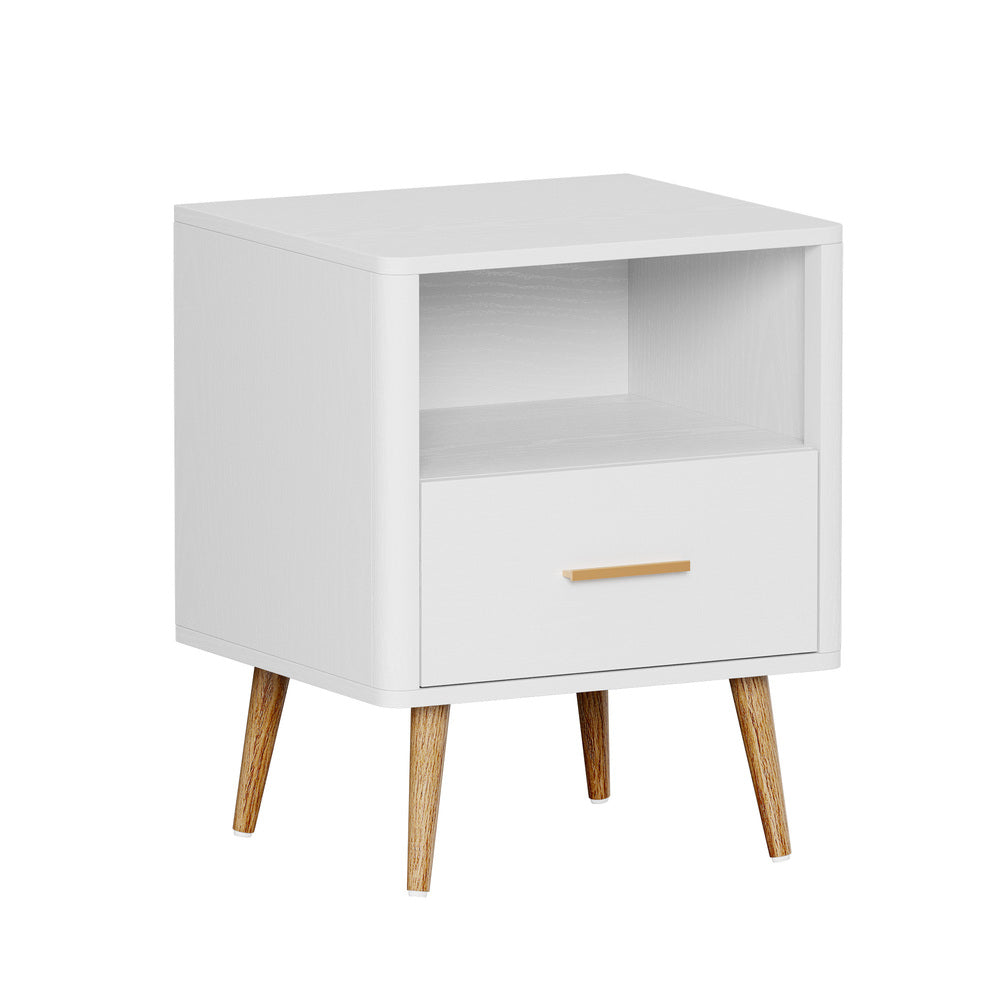 Nordi 1 Draw Wooden Bedside Table | Slim Scandi Style Wooden Bedside Table Unit