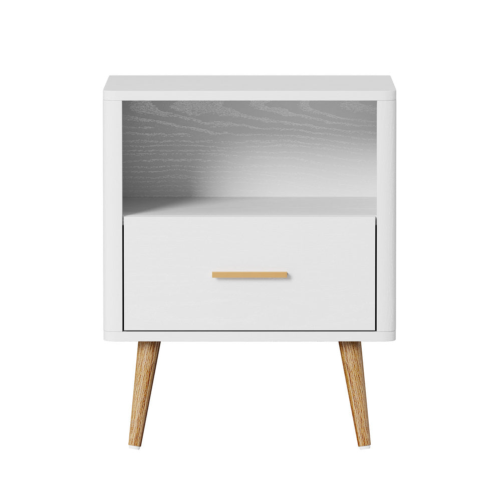 Nordi 1 Draw Wooden Bedside Table | Slim Scandi Style Wooden Bedside Table Unit