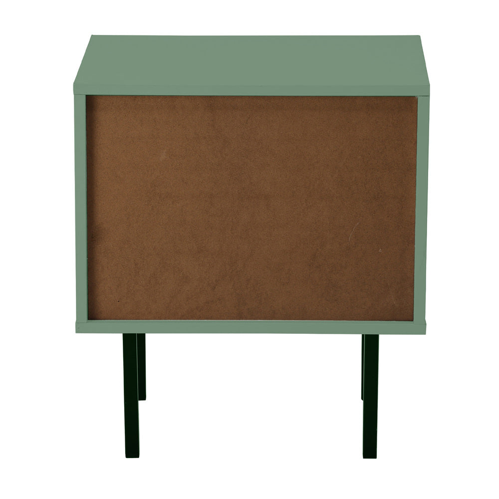 Barbados Modern Bedside Table Fluted Glass Door | Hampton Style Bedside Table and Storage Drawers