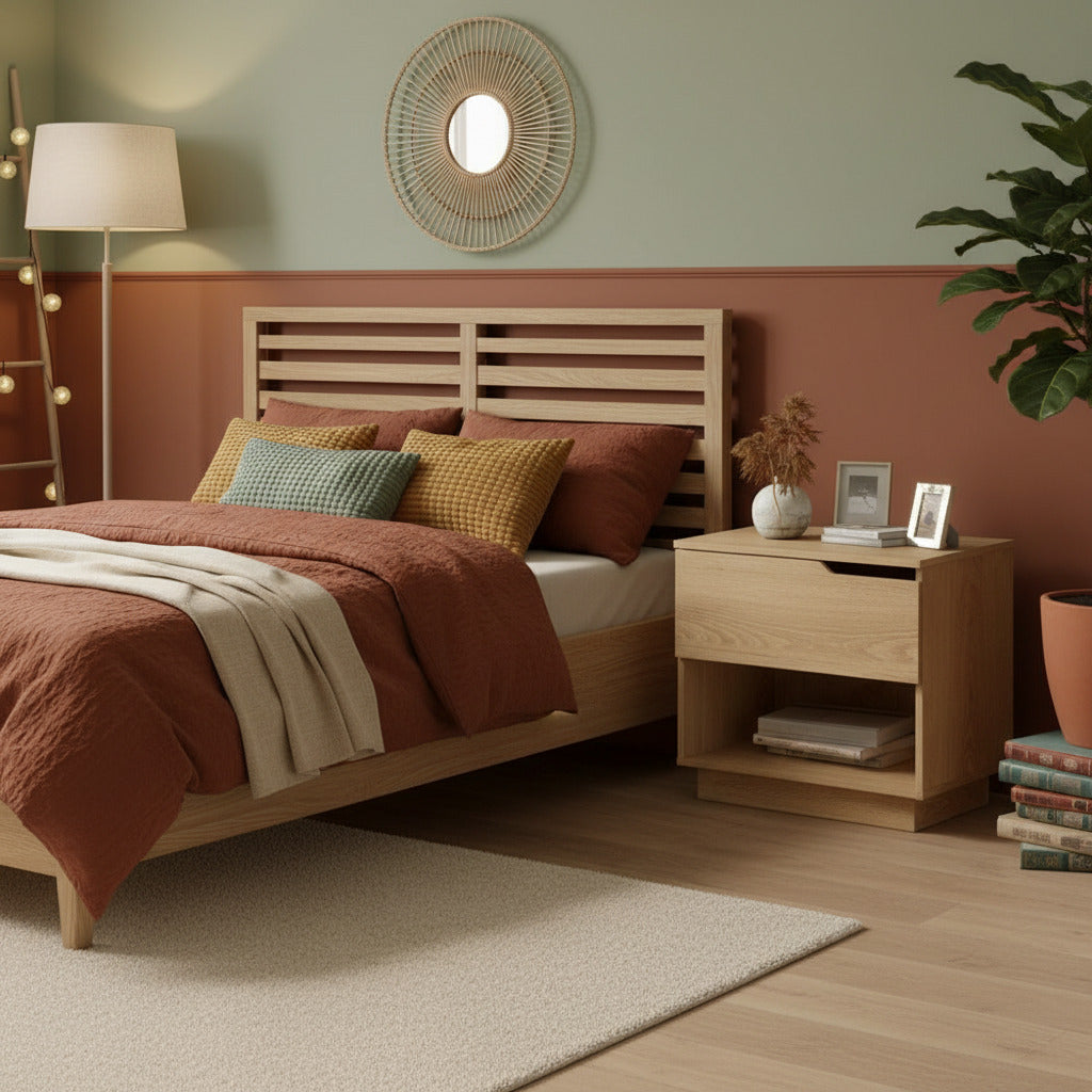 Urbino Modern Bedside Table with Drawer | Minimalist Style Bedside Table