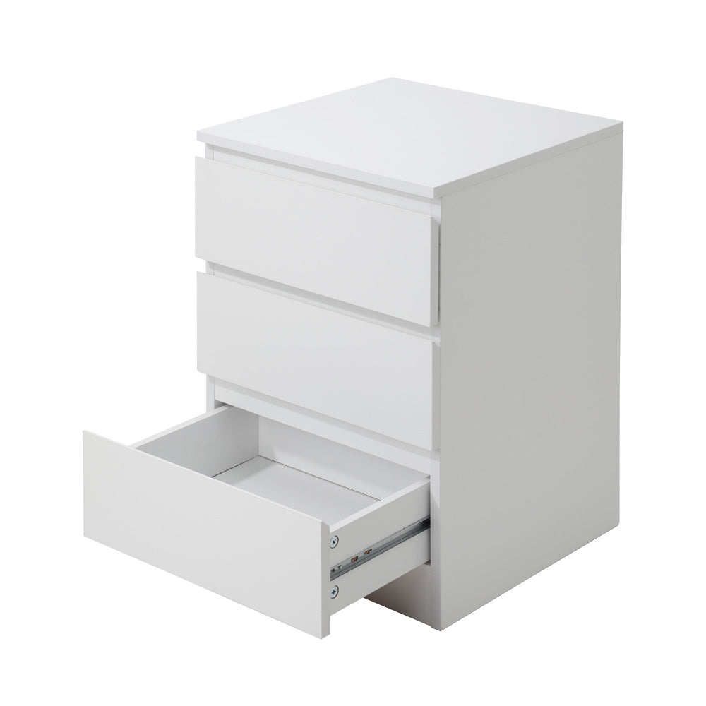 Santori Modern Fingerpull Bedside Table | 3 Draw Ample Storage Bedside Cabinet