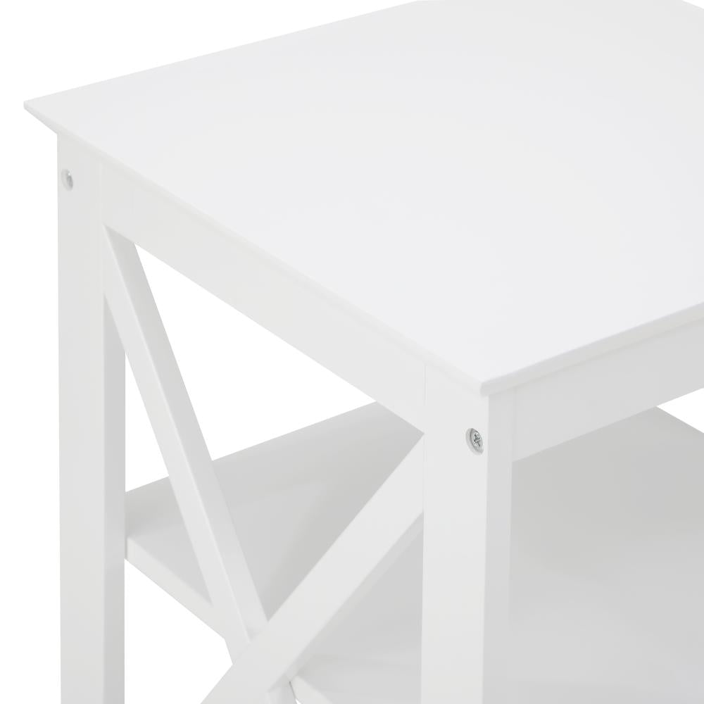 Palermo X-Beam 2 Tier Wooden Bedside Table | Modern Versatile Nightstand Bedside Unit