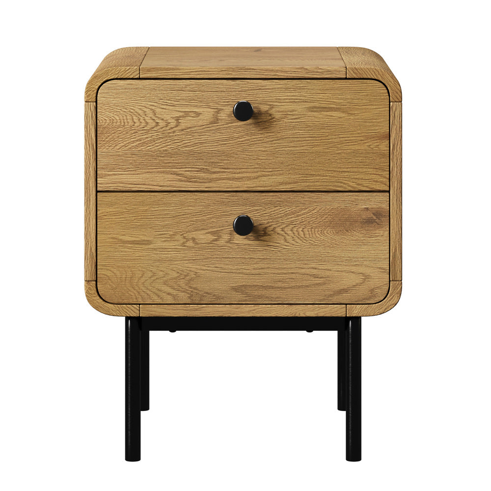 Set of 2 Vesio Scandi Style Bedside Tables | Modern Woodgrain Texture Nightstands