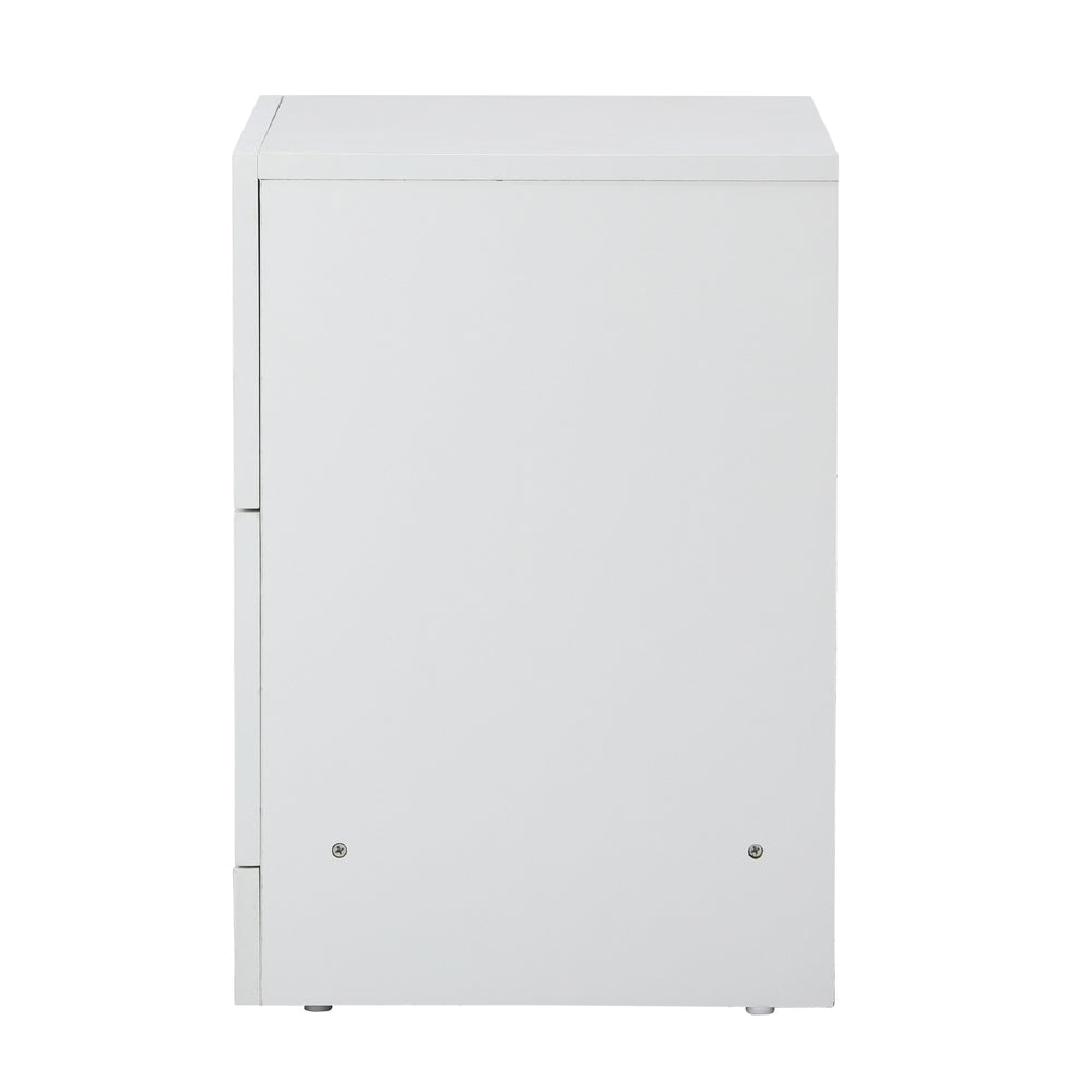 Allure White Modern Display Shelf Style Bedside Table | Art Deco White Table Storage Nightstand