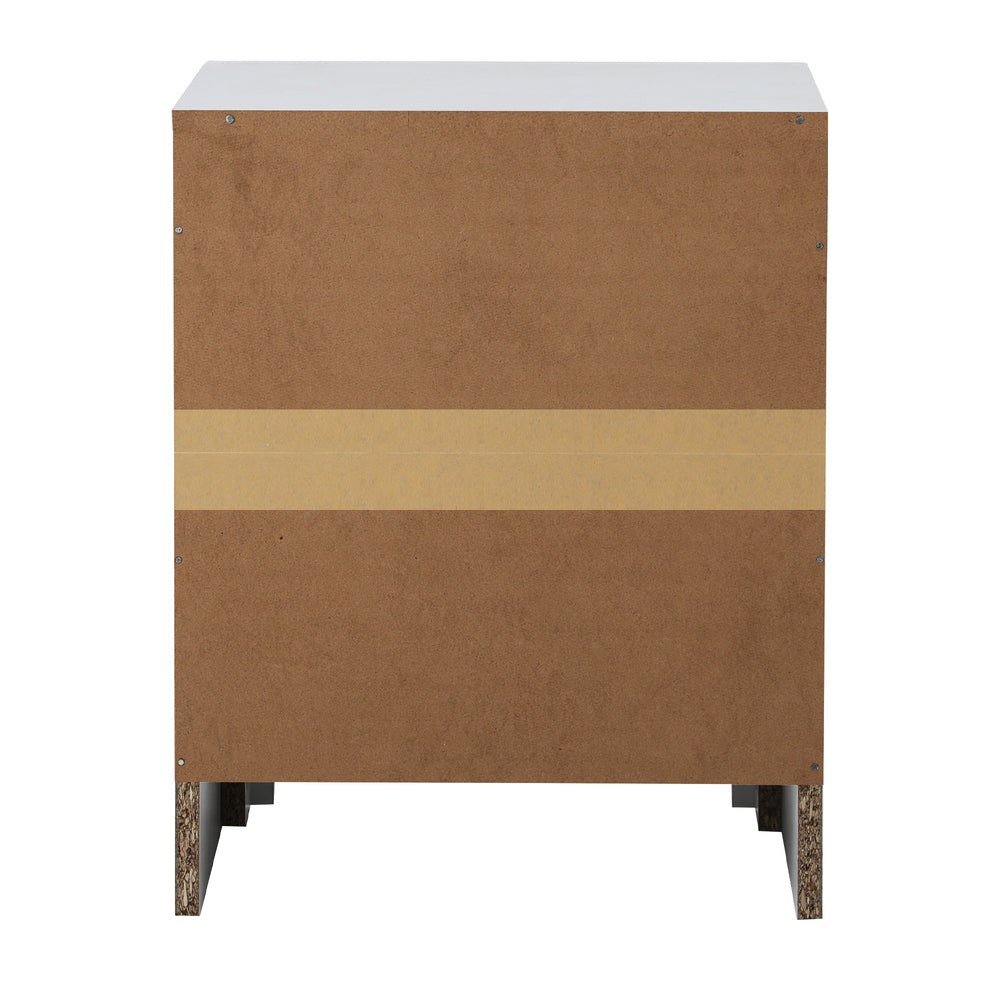 Allure White Modern Display Shelf Style Bedside Table | Art Deco White Table Storage Nightstand