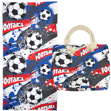 Shangri-La Printed Velour Large 150 x 75cm Beach Towel & Tote Bag Combo | Summer Beach Pack