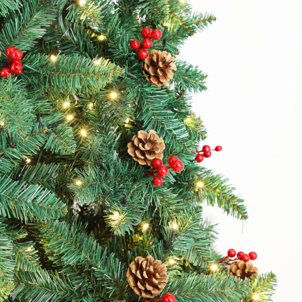 Ultimate Deluxe Sierro LED Christmas Trees | Green Pine Cones Snow LED Xmas Trees