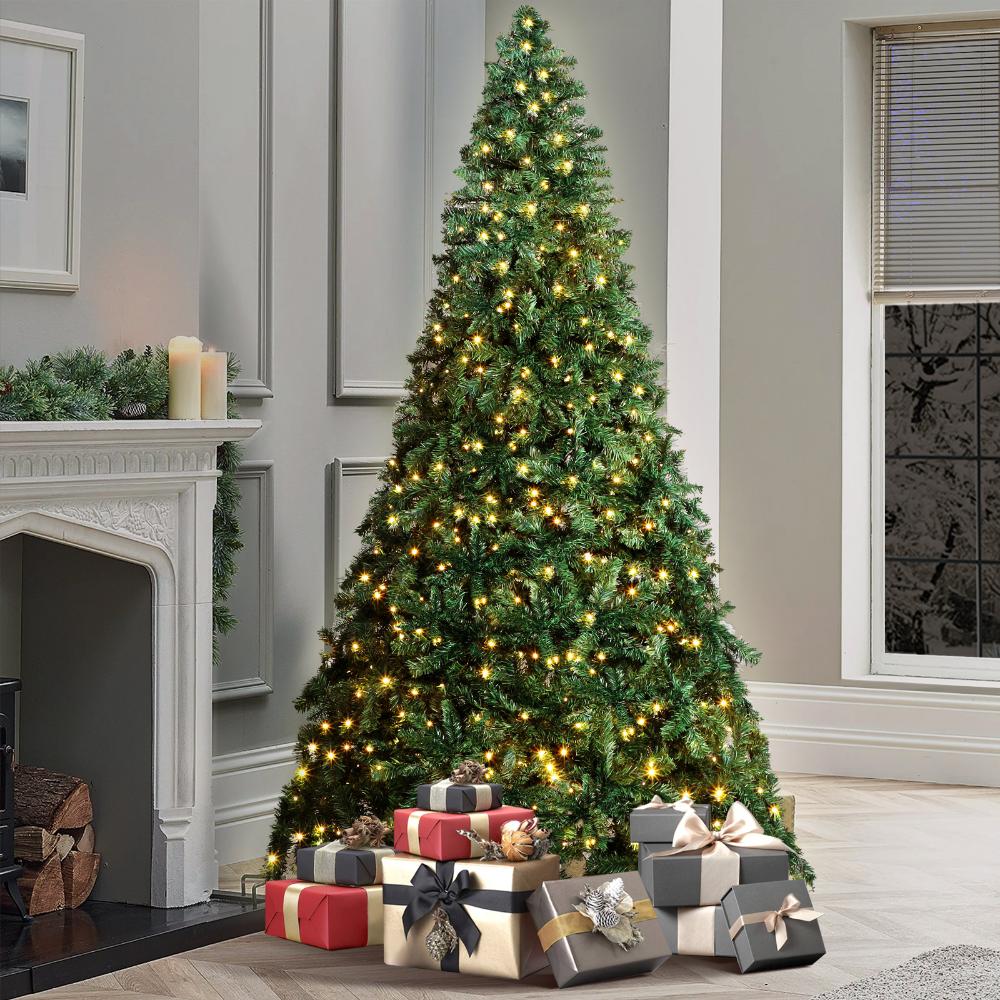 Ultimate Deluxe Sierro LED Christmas Trees | Green Pine Cones Snow LED Xmas Trees