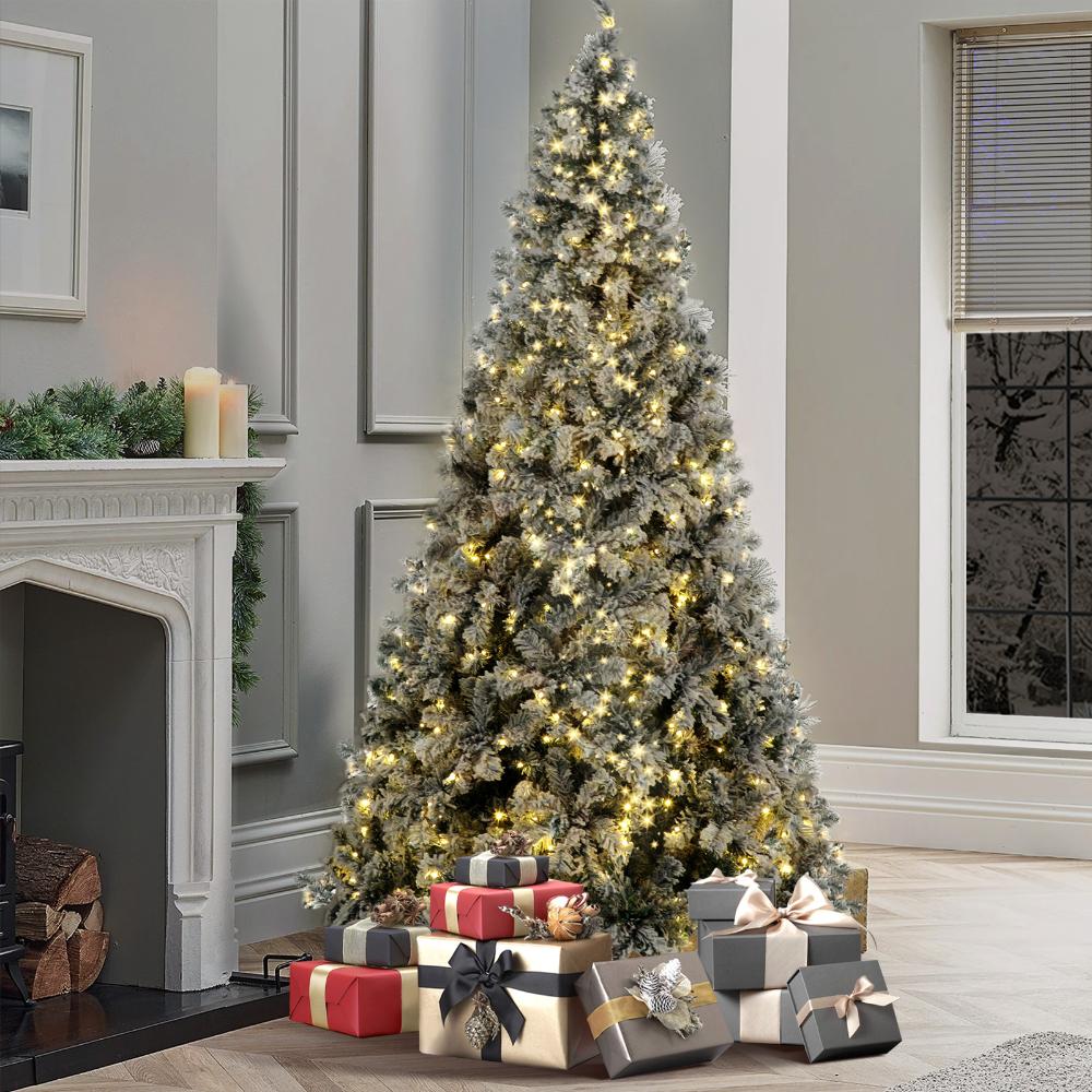 Ultimate Deluxe Sierro LED Christmas Trees | Green Pine Cones Snow LED Xmas Trees