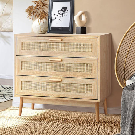 Abruzzi Rattan 3 or 9 Chest of Drawers Dresser Cabinet | Rattan Storage Unit Furniture