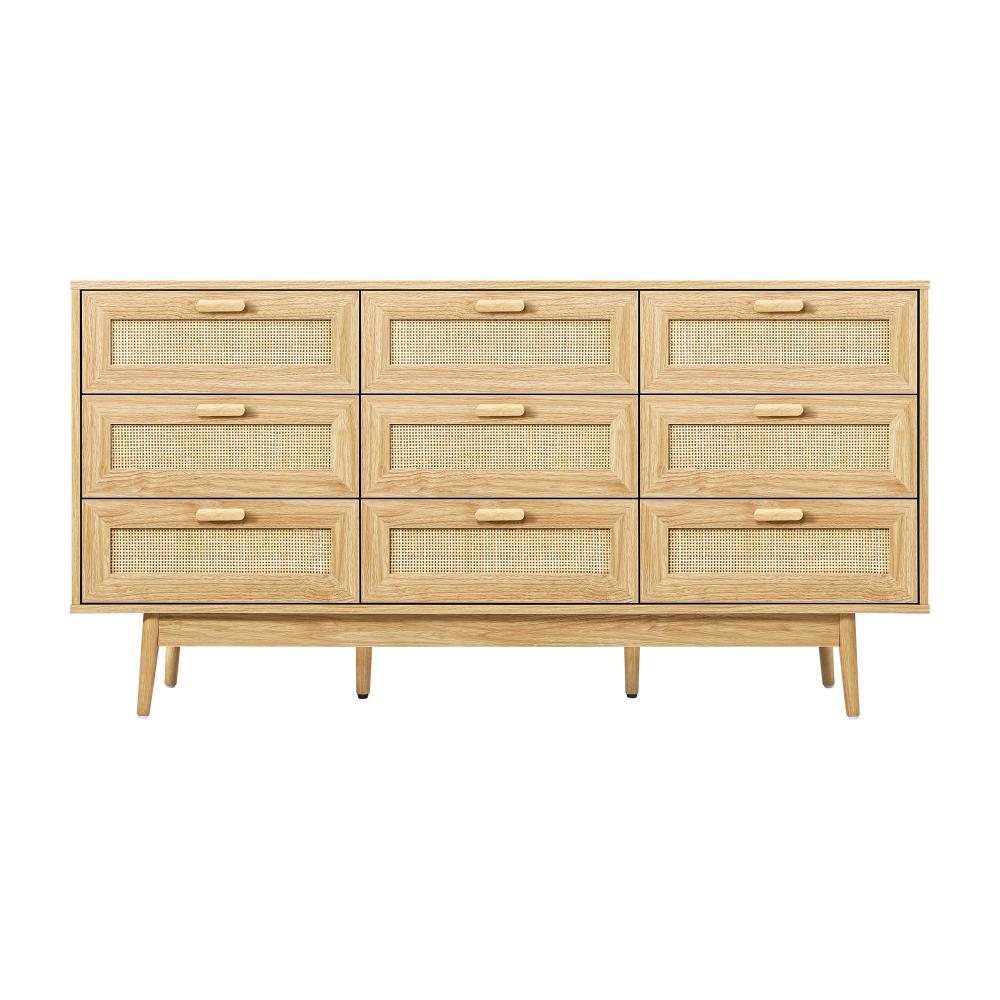 Abruzzi Rattan 3 or 9 Chest of Drawers Dresser Cabinet | Rattan Storage Unit Furniture