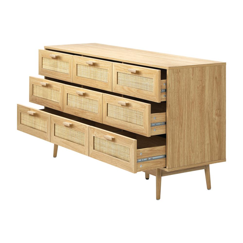Abruzzi Rattan 3 or 9 Chest of Drawers Dresser Cabinet | Rattan Storage Unit Furniture